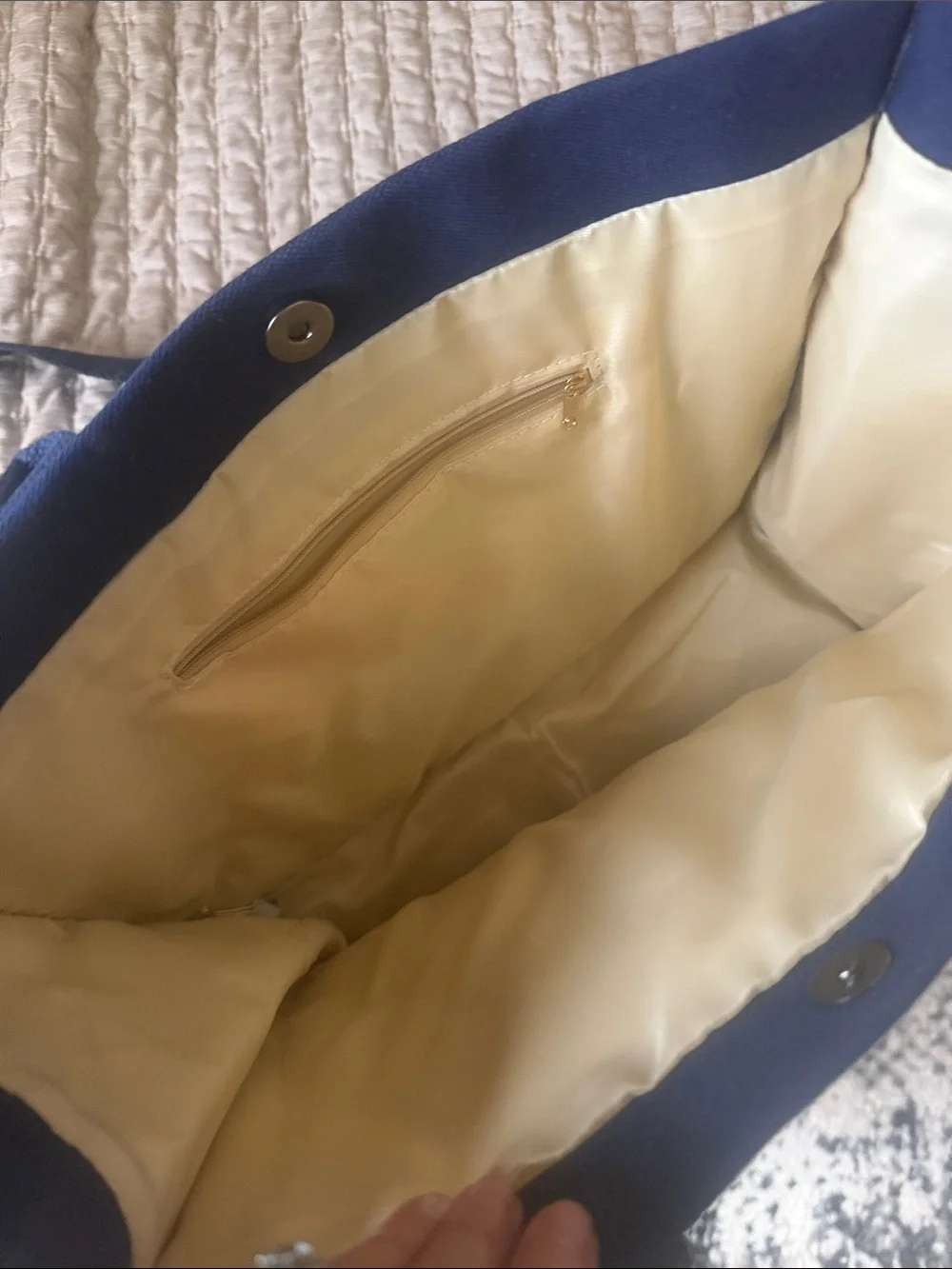 Navy Canvas Laptop Tote Bag with Shoulder Strap